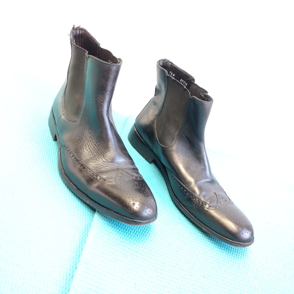 Banana Republic Leather Boots Chelsea Black Size 7.5